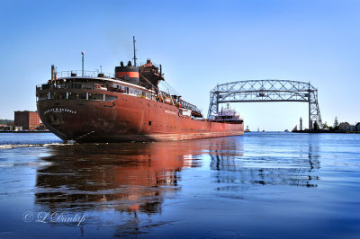 94.1 - Duluth Harbor:  Ore Boat Charles M. Beeghley Heading Out To Lake Superior