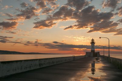 96.2 - Duluth: North Breakwater Light At Sunrise (Warm Version)