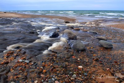 Hurricane Creek Flowing Into Lake Superior At Pictured Rocks