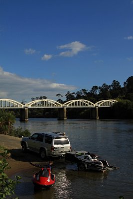 End of a summers day,..late afternoon, Waikato River, Tuakau.