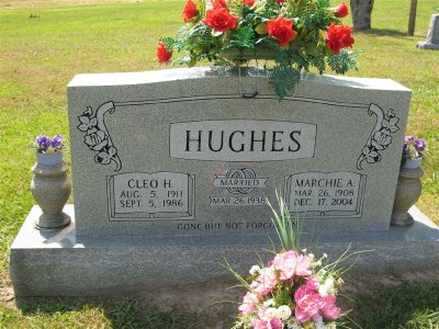 Cleo H.
Aug 5, 1911
Sept 5, 1986

Marchie A.
Mar 26, 1908
Dec 17, 2004

Married Mar 26, 1938

Gone but not forgotten