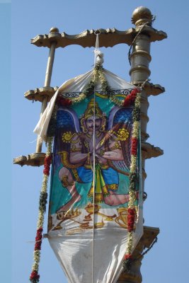 Garuda Kodi indicating Bhramhotsava commencement.JPG