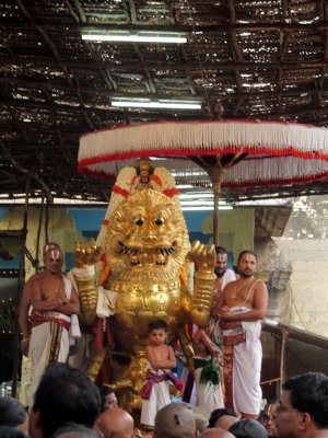 Perumal Kovil Brahmothsavam - Sri Perarulalan @ simha Vahanam Day1 Evening