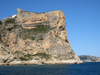 2011 Costa Blanca Sonnjanika rock climb goes up grey rock left of the arete