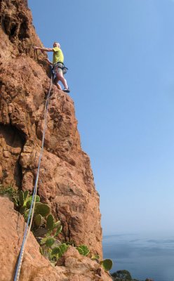 Brian climbing at Pilier de soliel