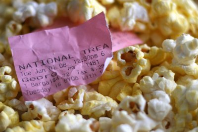 Took middle child to see National Treasure 2 - Tuesday is free popcorn day!