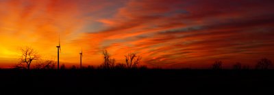 Sunrise Near Windfarm