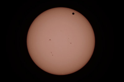 Venus Transit Full Disk View with Sunspots