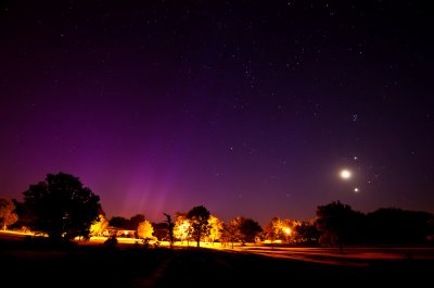 Planetary Conjunction with Auroras