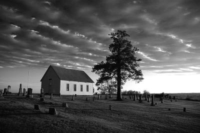 Old Brick Church in B/W