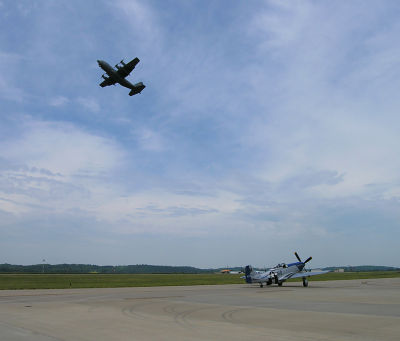 139th Airlift Wing C130 & P51 Cadillac of the Sky