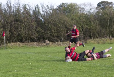 ....and plunges over for a vital score