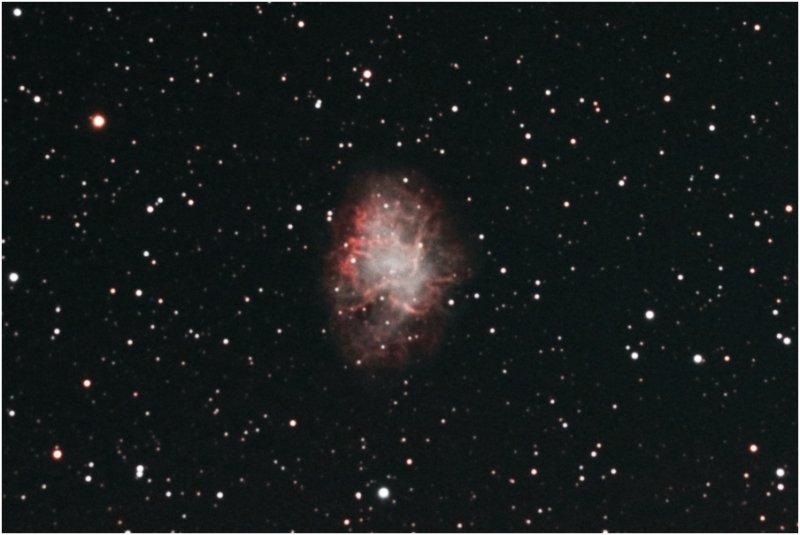 The Crab Nebula, M1, a supernova remnant in Taurus