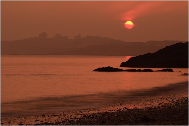 Sunset from Bewley Beach, near Par