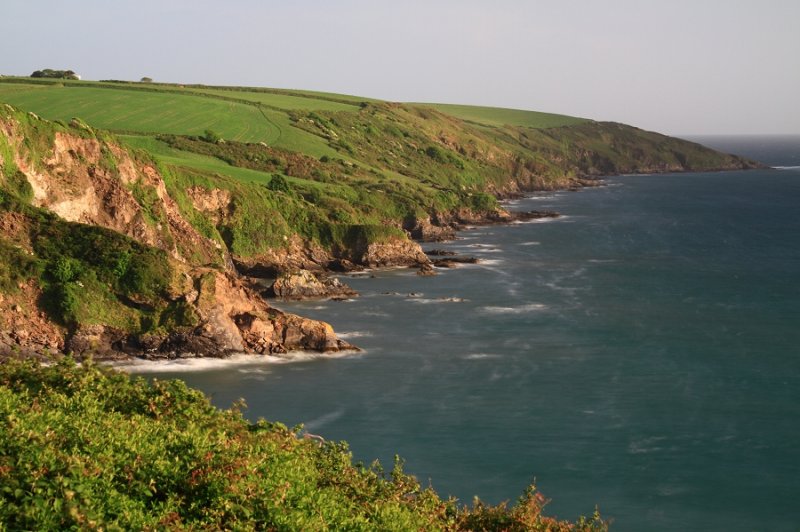 View along the cliffs from above Bewley, near Polkerris