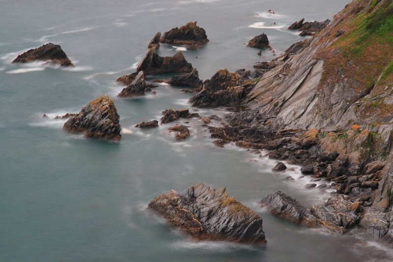 Jagged coastal rocks