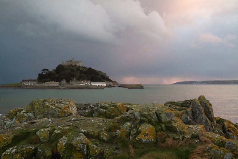 Showery skies over St Michael's Mount