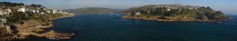 Fowey, the Fowey estuary and Polruan, from St Catherine's Point