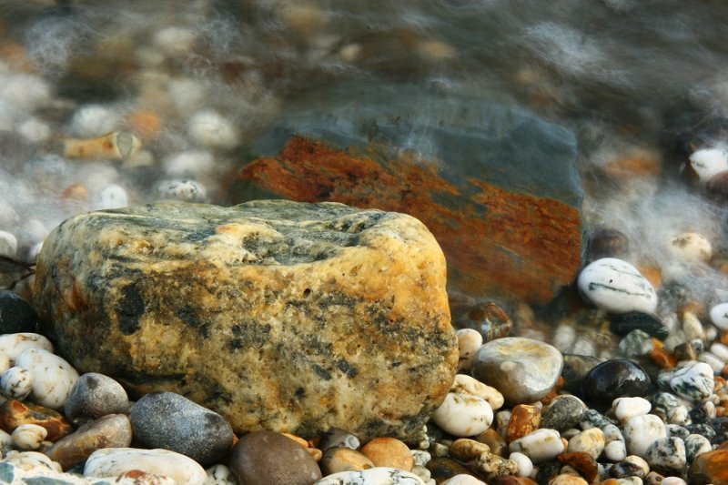 Sea washing over pebbles
