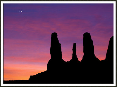 Three Sisters Sunset Silhouette