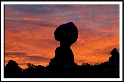 Balanced Rock Sunset Silhouette