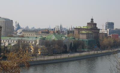 View from my new Apartment on the Moscow river Kremlin in the Background
