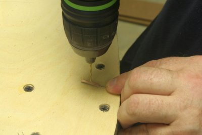 Drilling the hole for the slide switch knob
