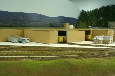 Alternate low angle view of shipping and warehouse area.