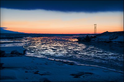 Lever de soleil vers Kirkjubaejarklaustur
