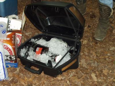 A Luddite cooler, made with a loaned oilhead sidecase.
