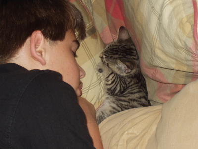 Tim napping with Wiggles