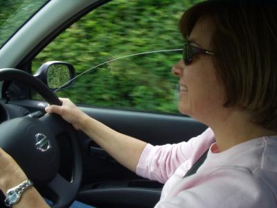 Lisa's one brief turn behind the wheel