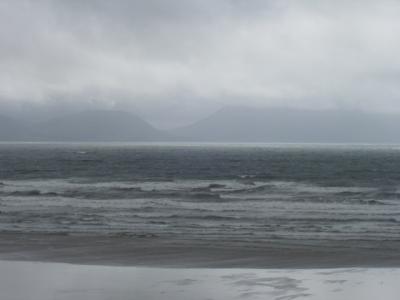 The beach at Inch, Dingle peninsula, looking across Dingle Bay at the Ring of Kerry