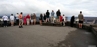 tourists at Hawaii Volcano National Park