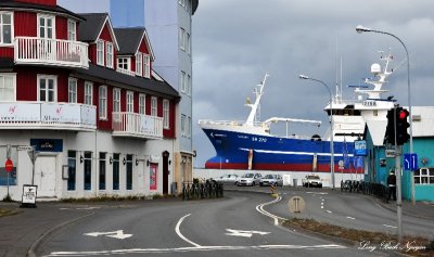 ship on shore  Reykjavik  Iceland