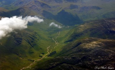 farm between Beinn nan Aighenan and Meall Garbh Mountain Scottish Highland