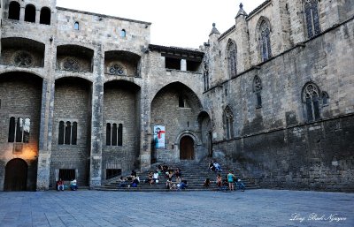 resting in courtyard