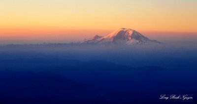 Colors of sunrise over Mt Rainier