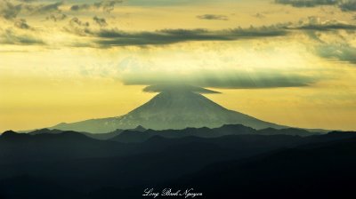 Mount Adams with lenticular and cap clouds