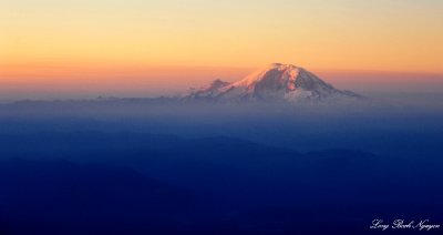 Colors of sunrise over Mt Rainier