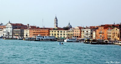 Santa Maria della Pieta and Venice busy waterfront