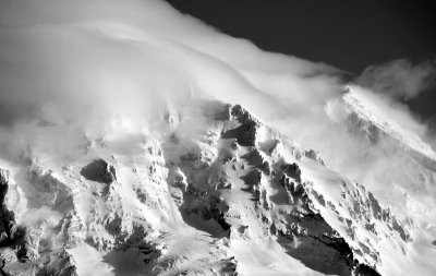 downdraft on Mowich Glacier Mt Rainier