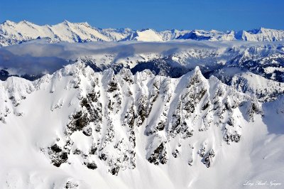 snow chutes on Monte Cristo Peak, Cascade Mountains