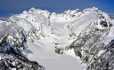 Columbia Peak, Monte Cristo Peak, Kyes Peak, Columbia Glacier and Blanca Lake