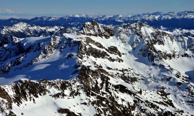 Hubert Glacier, Mount Olympus West Peak and East Peak