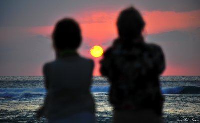 Enjoying sunset together, Pauoa, Hawaii