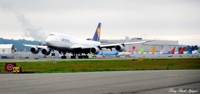 Lufthansa, Boeing 747-8i, Boeing Airplane Company Flight Test,  Seattle, WA