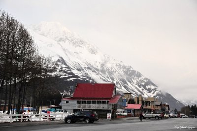 Shops on Harbor Drive in Valdez, Alaska