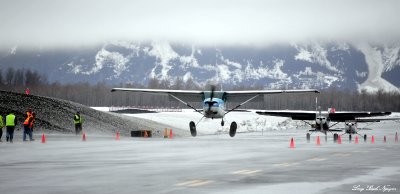 Judging short field takeoff, Valdez Fly In 2012, Alaska