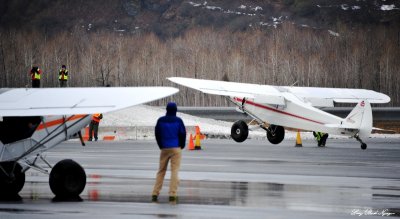 recording the landing, Valdez Fly In 2012, Valdez Airport,Alaska